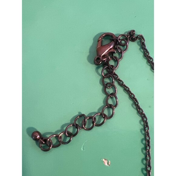 Dark Copper Tone Clear Crystal Stations Cross Rhinestones Can be Double Adj 37" - Picture 4 of 4